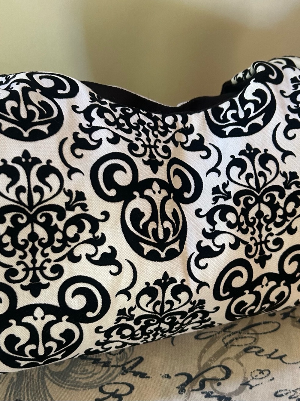 Disneyland Parks Collectible Mickey Mouse Damask Velvet Shoulder Tote Bag - Picture 2 of 9